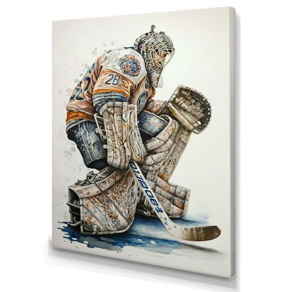 Designart Goal Keeper During Hockey Game I Canvas Wall Art