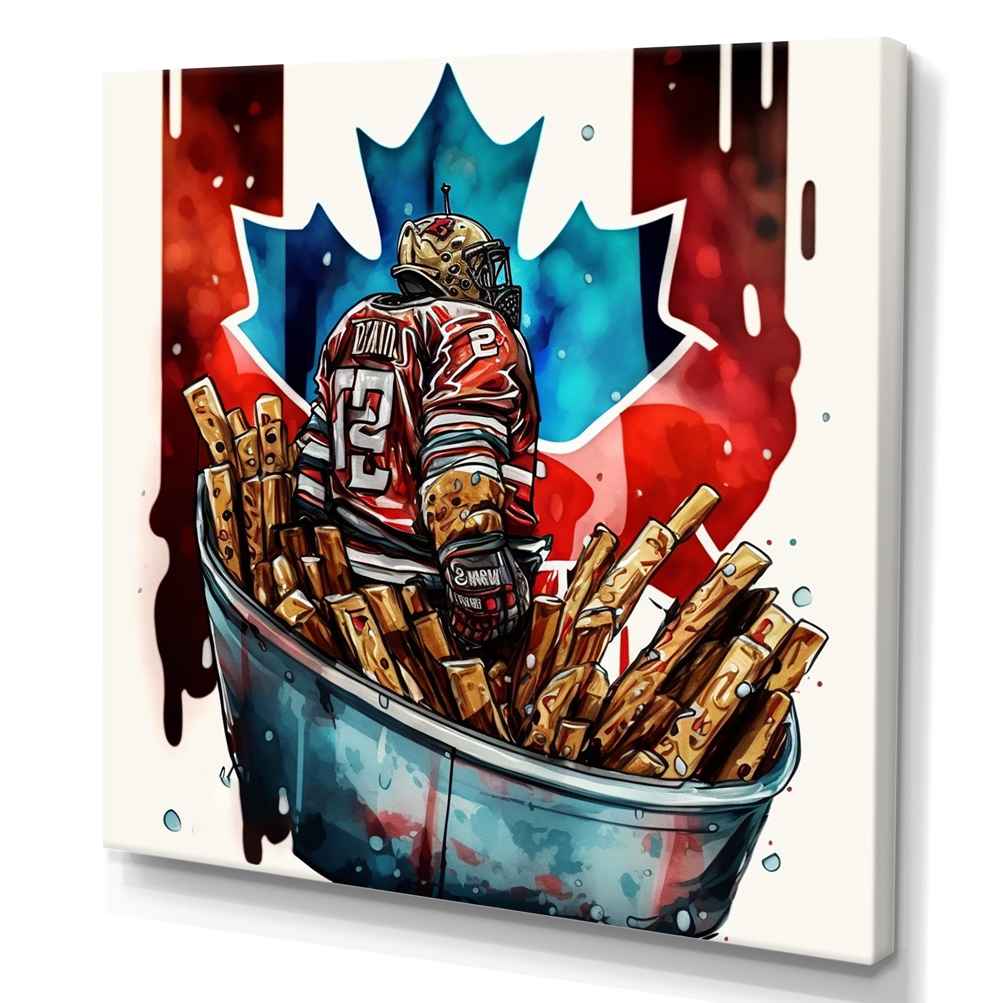Designart Goal Tender In Poutine II Canvas Wall Art