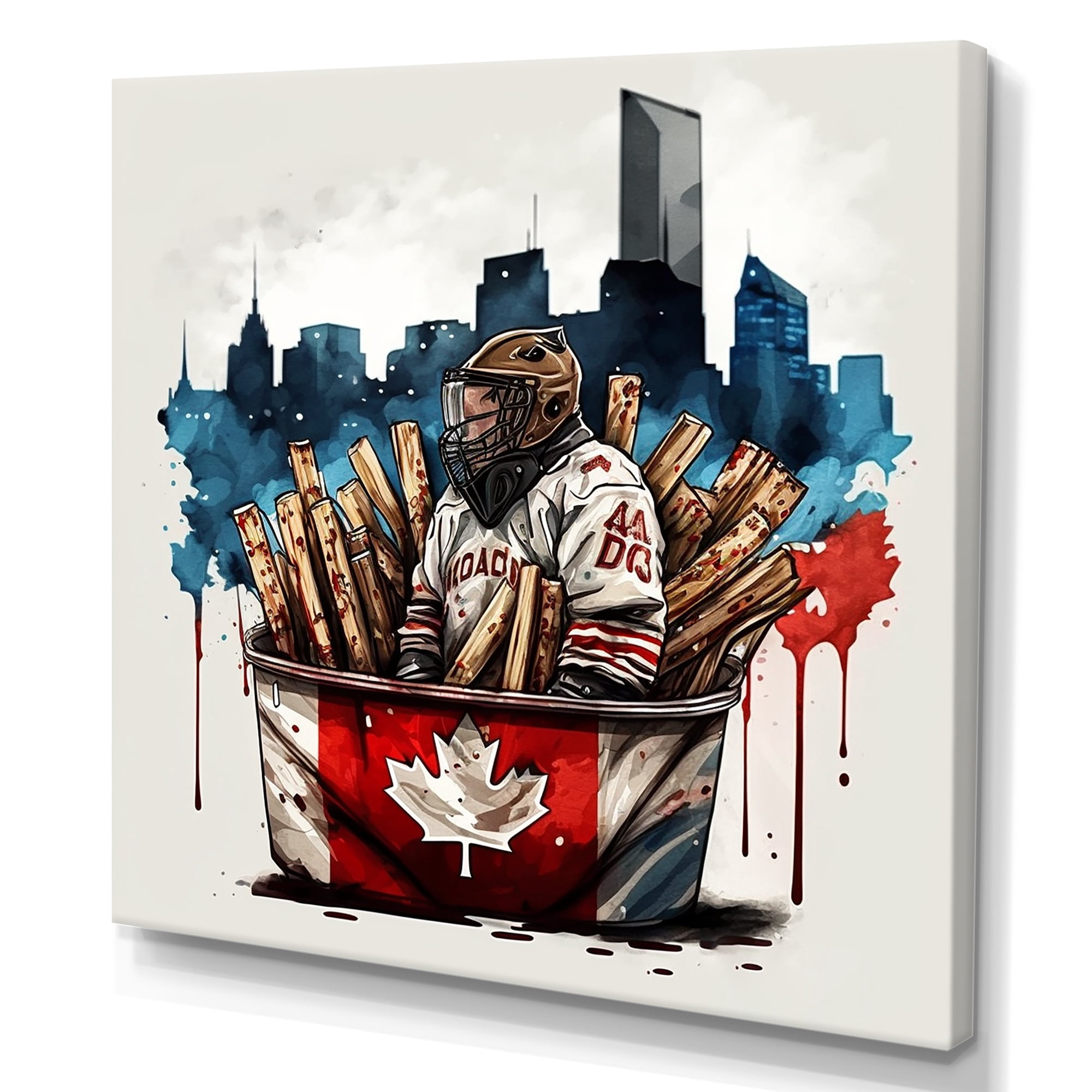 Designart Goal Tender In Poutine III Canvas Wall Art
