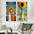 thumbnail image 1 of Designart "Goddess Oracle Efflorescent Beauty I" Modern Abstract Framed Wall Art Set Of 2 - Traditional Orange Gallery Wall Frame Set For Home Decor, 1 of 6