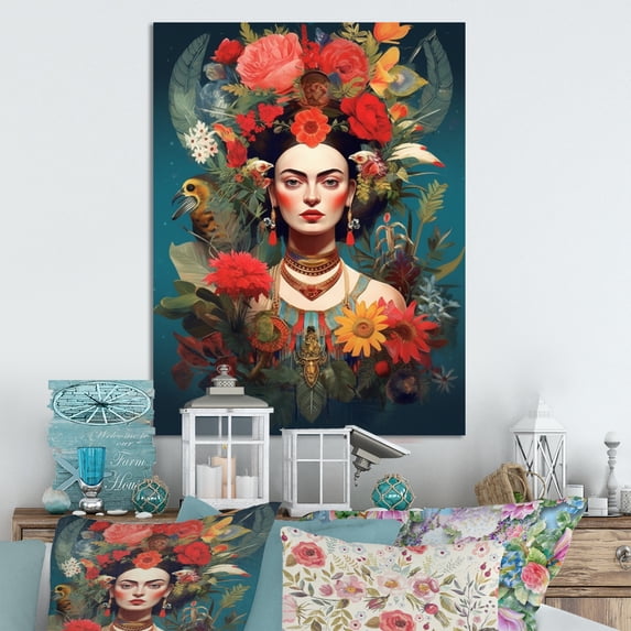 Designart "Goddess of Blooms I" Masterpiece Metal Art Living Room