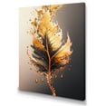 thumbnail image 1 of Designart Gold Abstract Leaves II Canvas Wall Art, 1 of 5