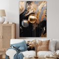 thumbnail image 1 of Designart "Gold And Black Marble Mirage III" Abstract Marble Canvas Wall Art, 1 of 5