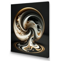 Designart Gold And Black Stained Glass Spiral V Canvas Wall Art
