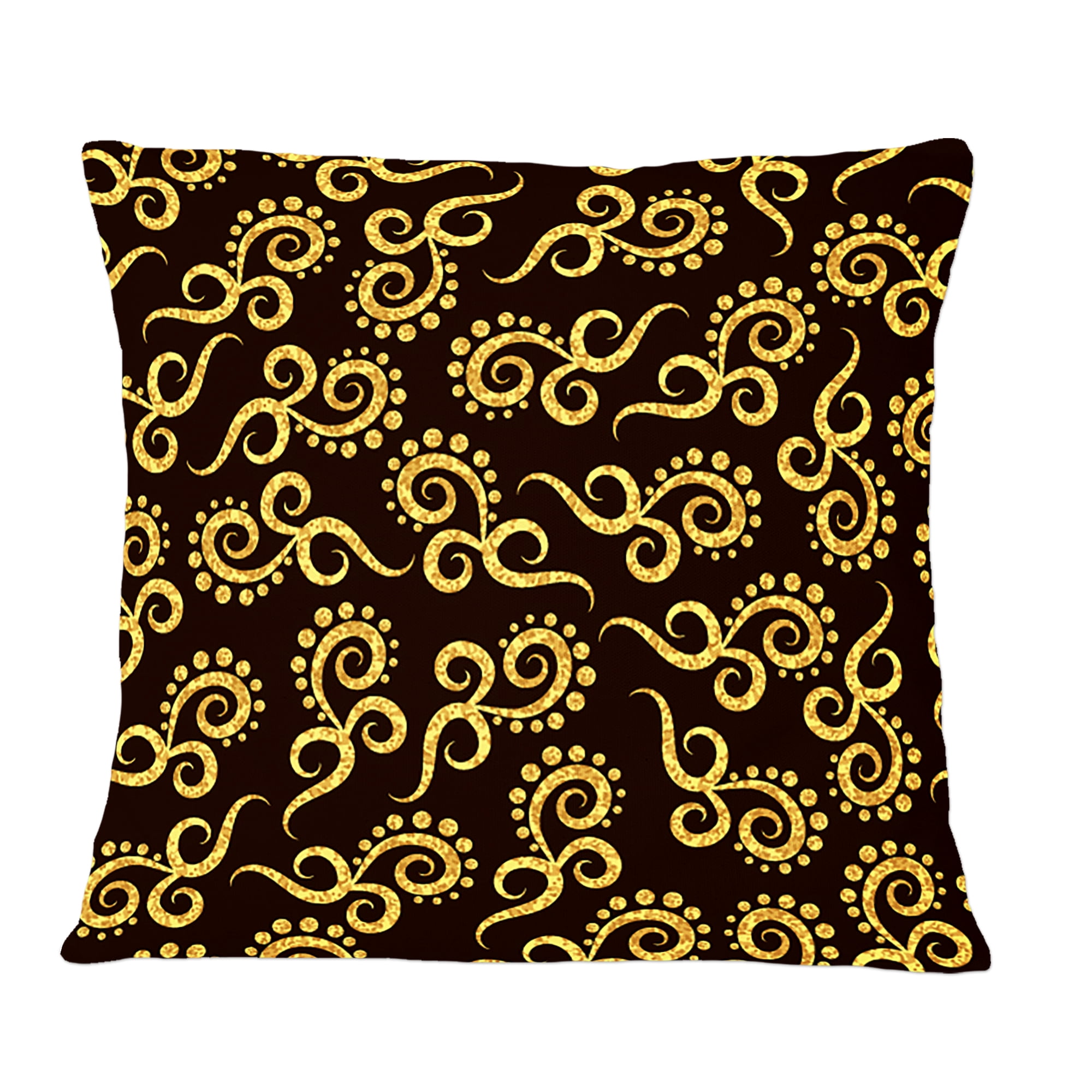 Designart Gold And Black Swirl II' Mid-Century Modern Throw Pillow - 12x20