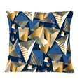thumbnail image 1 of Designart Gold And Blue Cubes' Mid-Century Modern Throw Pillow - 12x20, 1 of 2