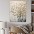 thumbnail image 1 of Designart "Gold And Blue Tree Serenity" Landscape Trees Floater Framed Canvas Art Print, 1 of 1