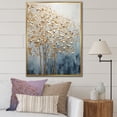 thumbnail image 1 of Designart "Gold And Blue Tree Serenity VII" Landscape Trees Floater Framed Wall Art Prints, 1 of 5