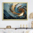 thumbnail image 1 of Designart "Gold And Blue Vortex Potteries" Abstract Spirals Picture Framed Canvas Wall Art, 1 of 5
