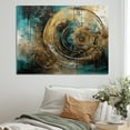 thumbnail image 1 of Designart "Gold And Green Unveiling The Energy II" Modern Geometric Wall Art For Bathroom, 1 of 5