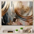 thumbnail image 1 of Designart "Gold And Pink Marbled Meditations III" Abstract Marble Wall Art Living Room, 1 of 5