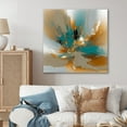 thumbnail image 1 of Designart "Gold And Turquoise Marble Fuild Ink I" Abstract Marble Canvas Print, 1 of 5