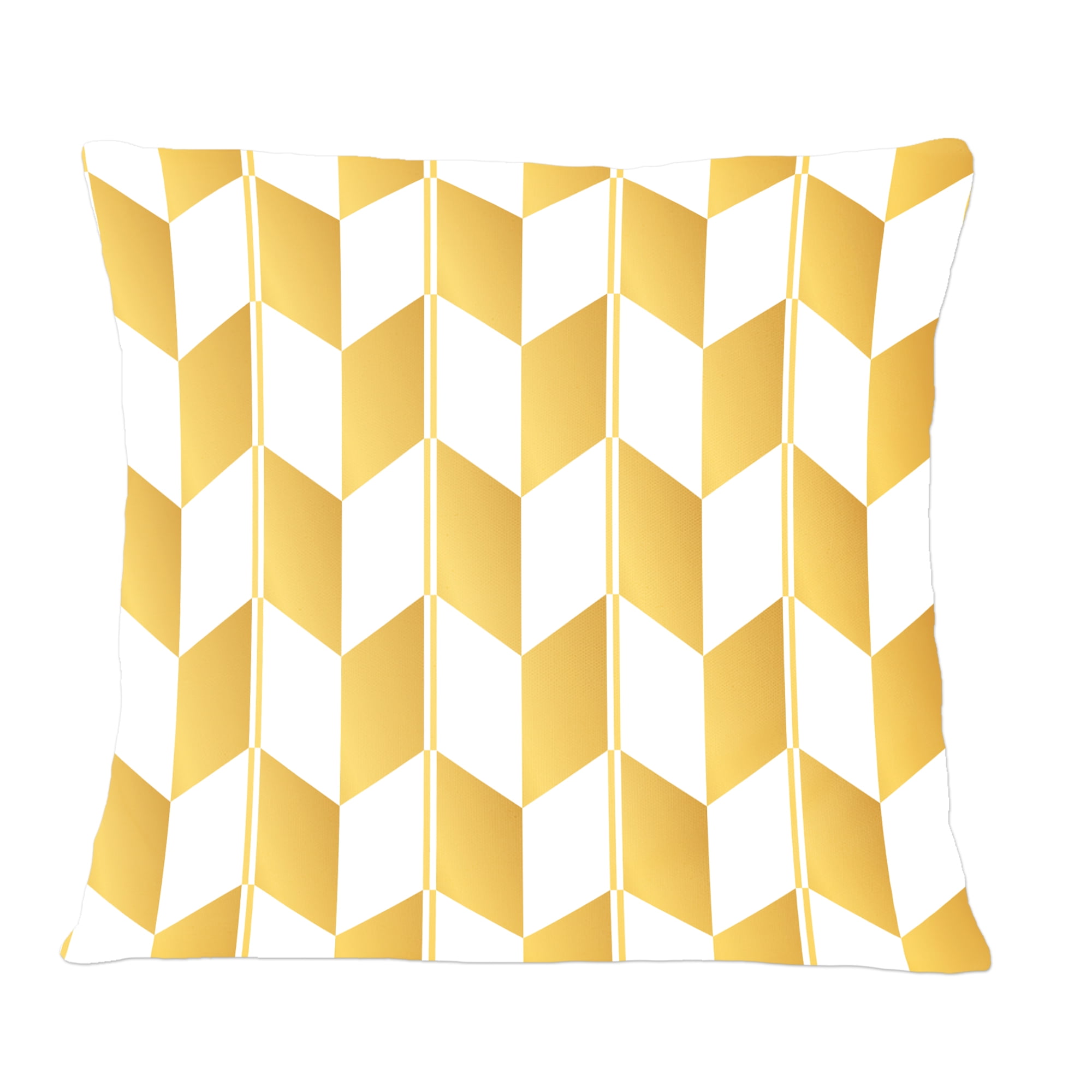 Designart Gold And White Geometric Pattern I' Mid-Century Modern Throw Pillow - 12x20