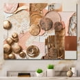 thumbnail image 1 of Designart "Gold And White Geometric Serenity II" Modern Geometric Wall Art Living Room, 1 of 5