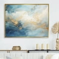 thumbnail image 1 of Designart "Gold And White Marble Geode" Abstract Marble Floater Framed Canvas Prints, 1 of 5