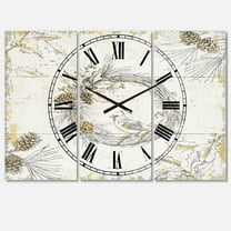 Designart 'Gold Beautiful cardinals' Traditional wall clock