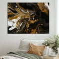 thumbnail image 1 of Designart "Gold Black Marbled Dreamscape III" Modern Geometric Wall Art For Kitchen, 1 of 5