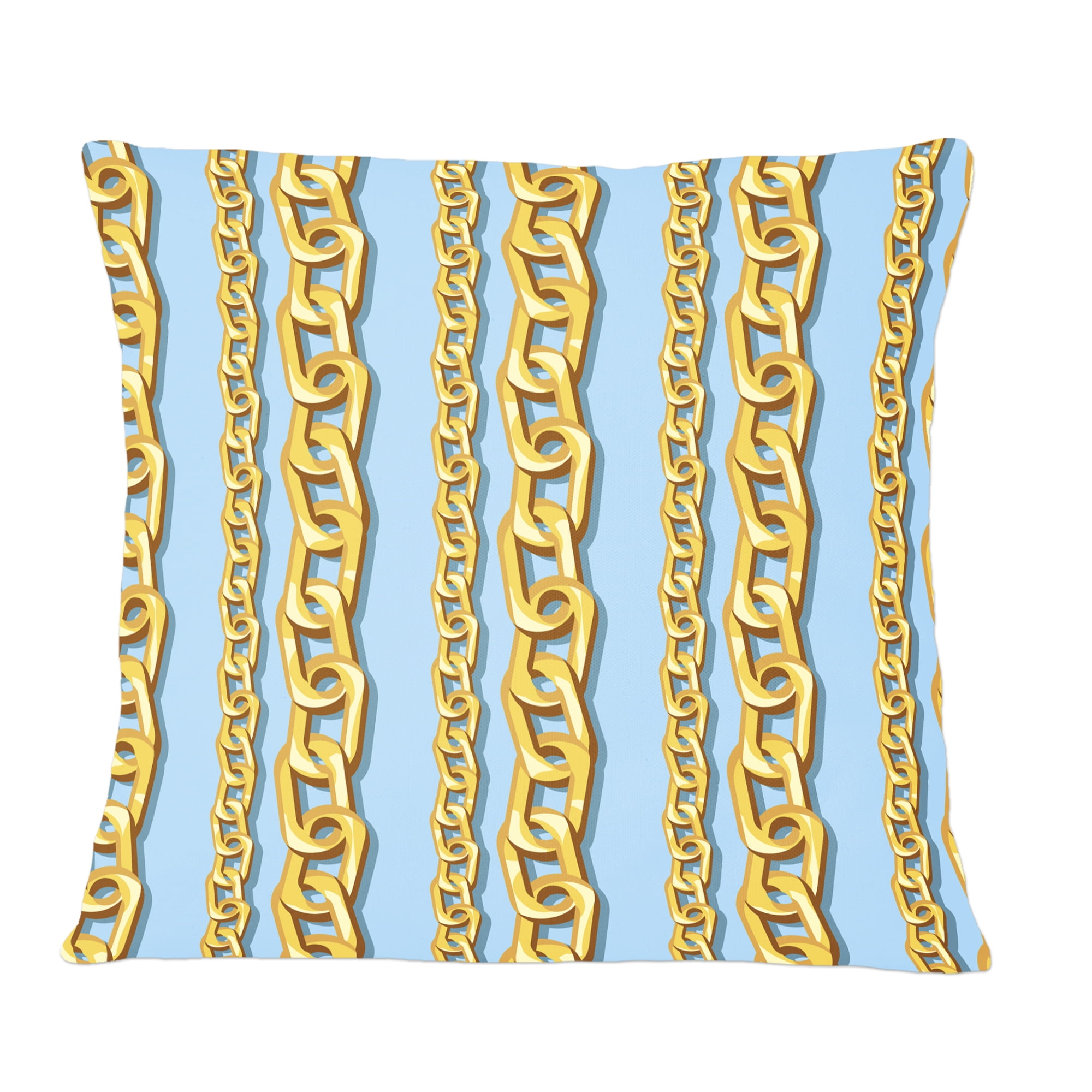 Designart Gold Chain Pattern' Mid-Century Modern Throw Pillow - 12x20