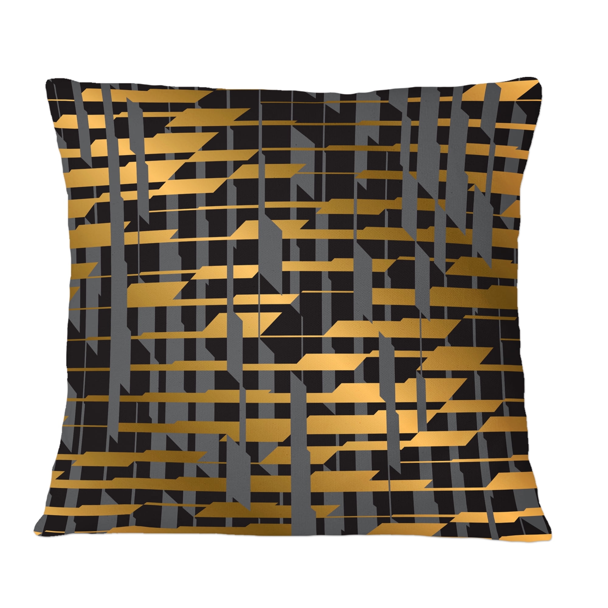Designart Gold Checkered Pattern I' Mid-Century Modern Throw Pillow - 12x20