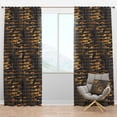thumbnail image 1 of Designart 'Gold Checkered Retro Pattern I' Mid-Century Modern Blackout Curtain Panel, 1 of 4