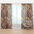 thumbnail image 1 of Designart 'Gold Checkered Retro Pattern II' Mid-Century Modern Curtain Panel, 1 of 4