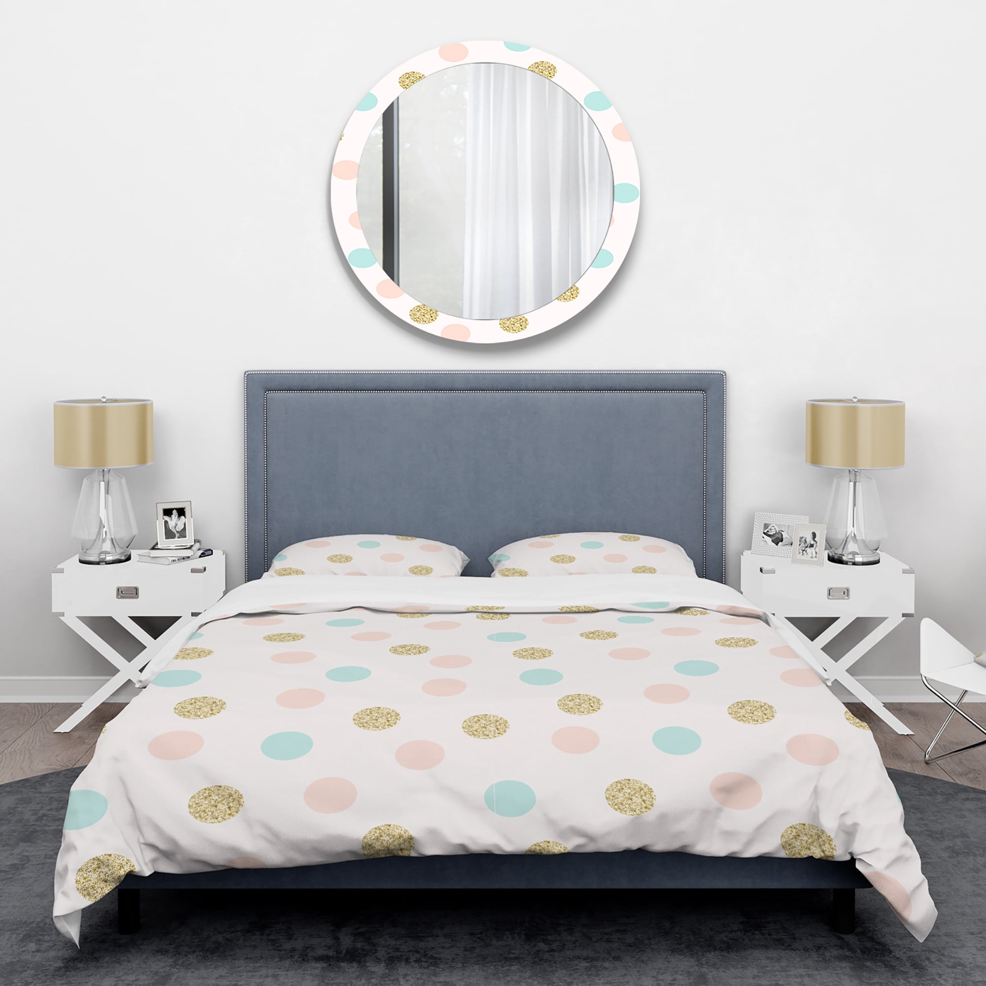 Designart 'Gold Chic Design III' Mid-Century Modern Duvet Cover Set