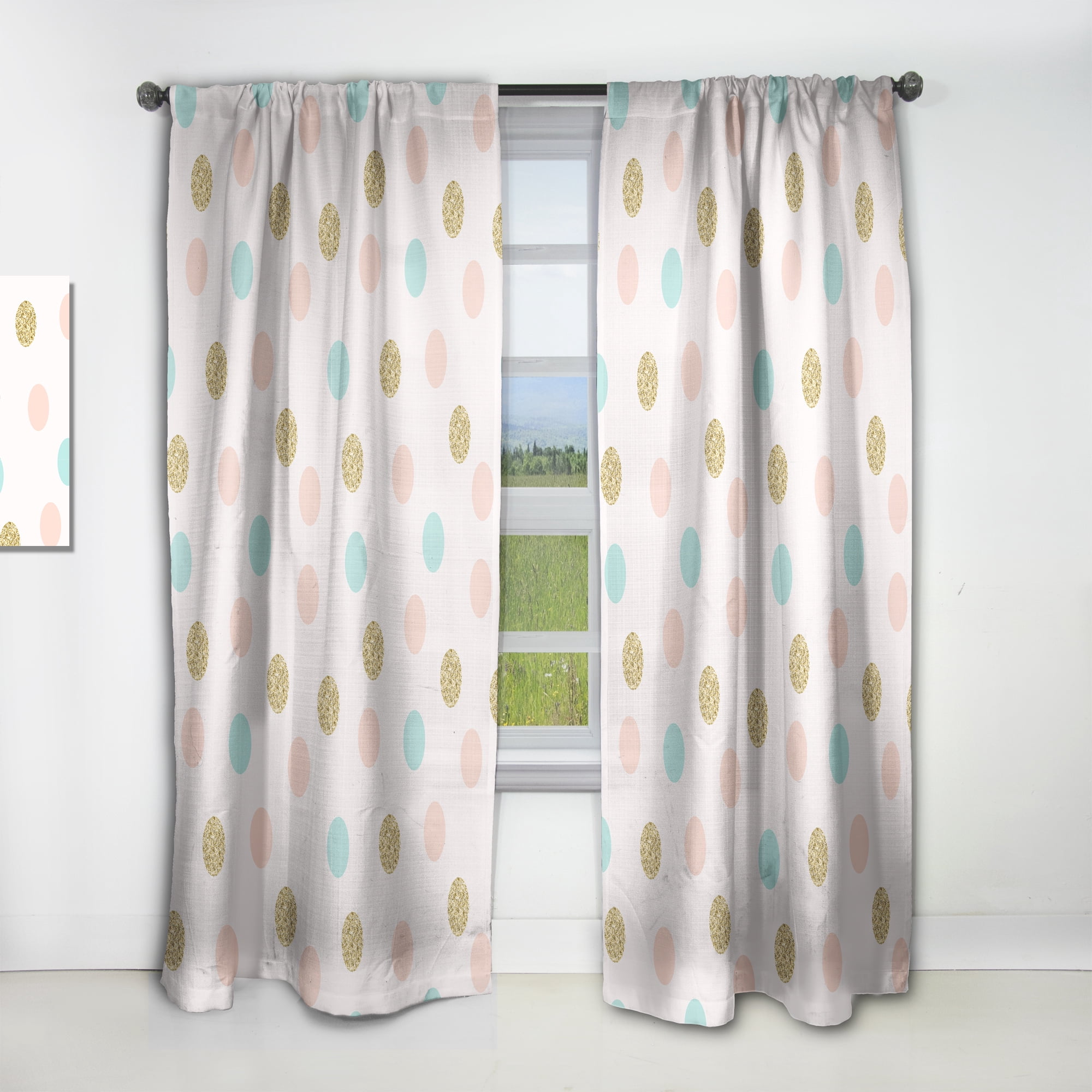 Designart 'Gold Chic Retro Design III' Mid-Century Modern Curtain Panel