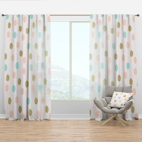 Designart 'Gold Chic Retro Design III' Mid-Century Modern Curtain Panel