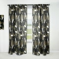 thumbnail image 1 of Designart 'Gold Circular Retro Pattern' Mid-Century Modern Curtain Panel, 1 of 5