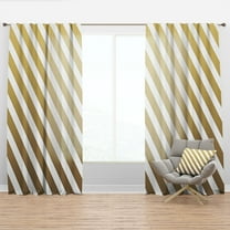 Designart 'Gold Diagonal Retro Design' Mid-Century Modern Curtain Panel