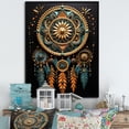 thumbnail image 1 of Designart "Gold Dream Catcher Folklore II" Dream Catcher Floater Framed Canvas Art Print, 1 of 7