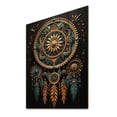thumbnail image 1 of Designart "Gold Dream Catcher Folklore II" Dream Catcher Print on Natural Pine Wood, 1 of 5