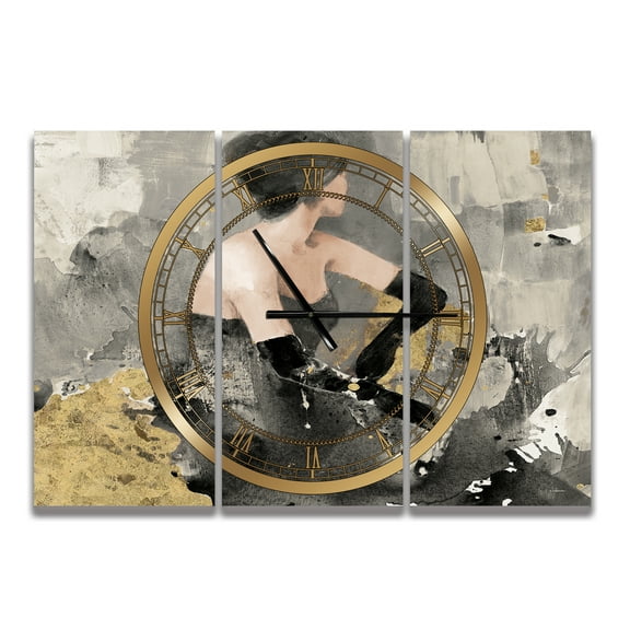 Designart 'Gold Fashion Dance' Traditional Wall Clock