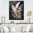 thumbnail image 1 of Designart "Gold Feather Wanderlust VII" Glam Feather Wall Art Print, 1 of 5