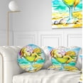 thumbnail image 1 of Designart Gold Fish Enjoying Holidays on Beach - Cartoon Animal Throw Pillow - 12x20, 1 of 5