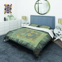 Designart 'Gold Geometric Tapestry' Glam Duvet Cover Set