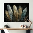 thumbnail image 1 of Designart "Gold Gilded Feathers II" Glam Feather Canvas Wall Art, 1 of 5