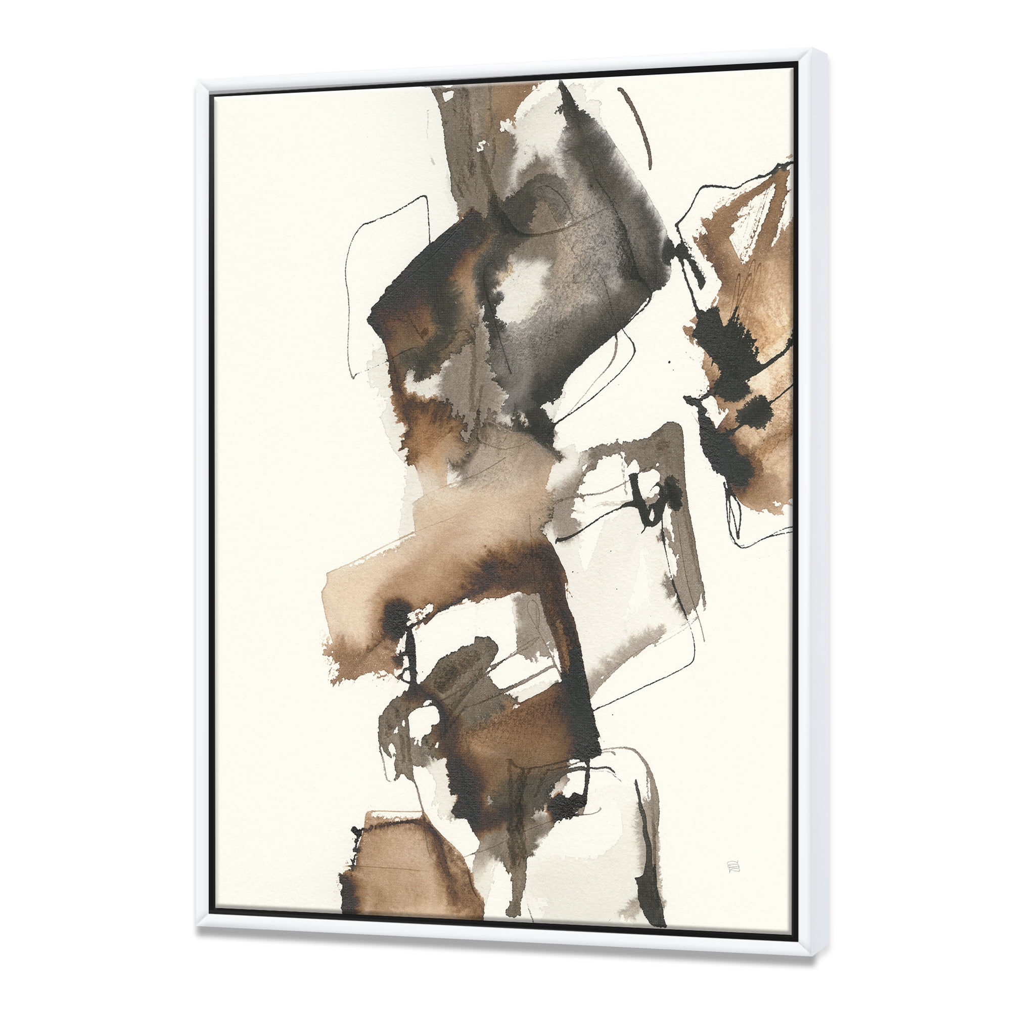 Designart ' Gold Glam Squares II ' Modern & Contemporary Framed Canvas
