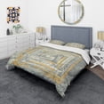 thumbnail image 1 of Designart 'Gold Glam on Grey Tapestry II' Glam Duvet Cover Set, 1 of 1