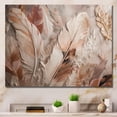 thumbnail image 1 of Designart "Gold Glamorous Feathers Of Boho Fantasy V" Glam Feather Canvas Print, 1 of 5