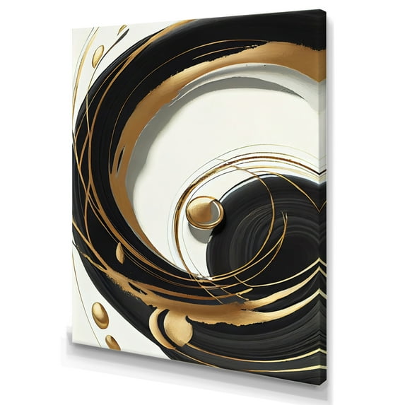 Designart Gold Glamour Circle II Canvas Wall Art
