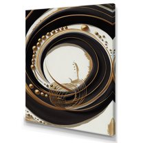 Designart Gold Glamour Circle III Canvas Wall Art