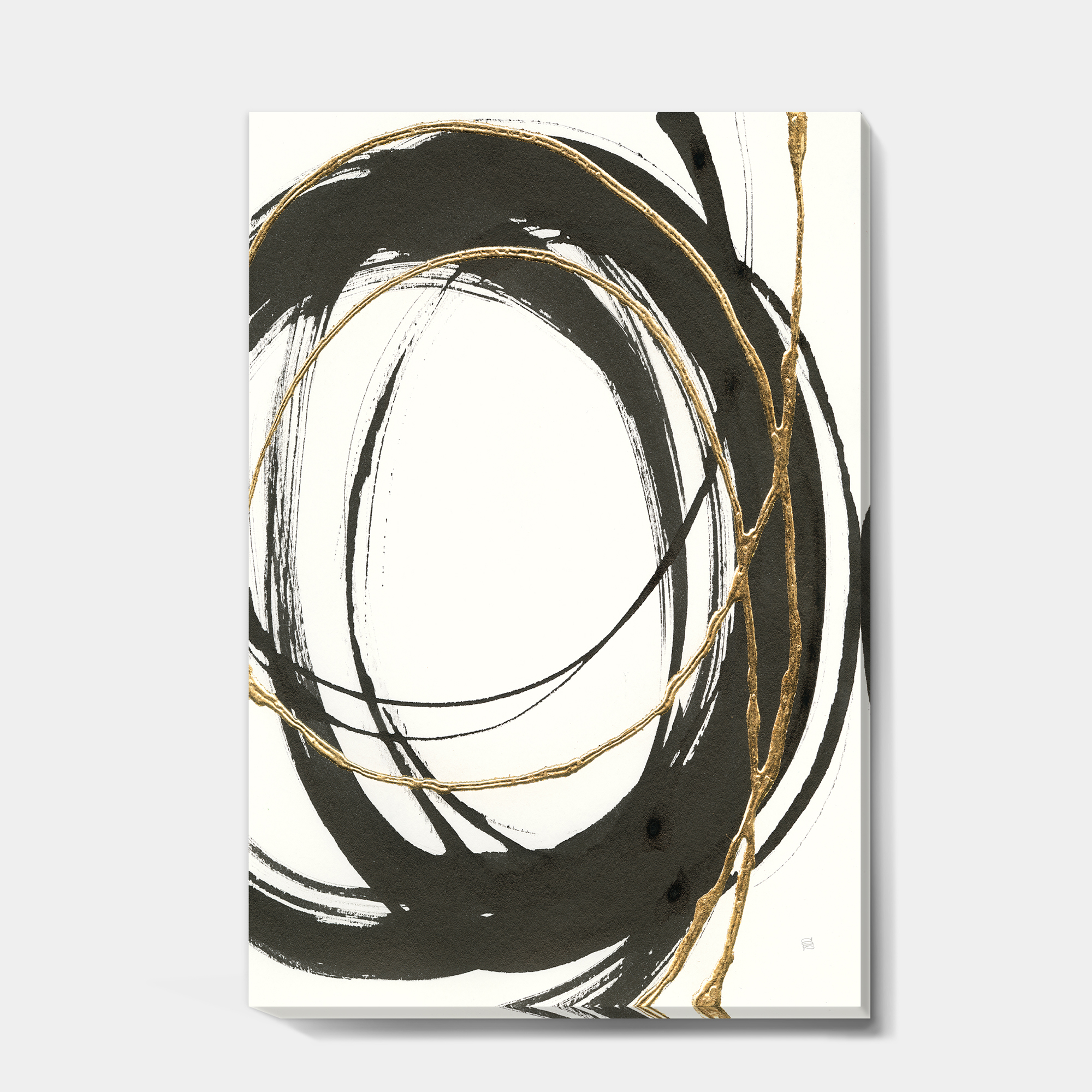 Designart 'Gold Glamour Circle III' Posh & Luxe gallery-wrapped Canvas