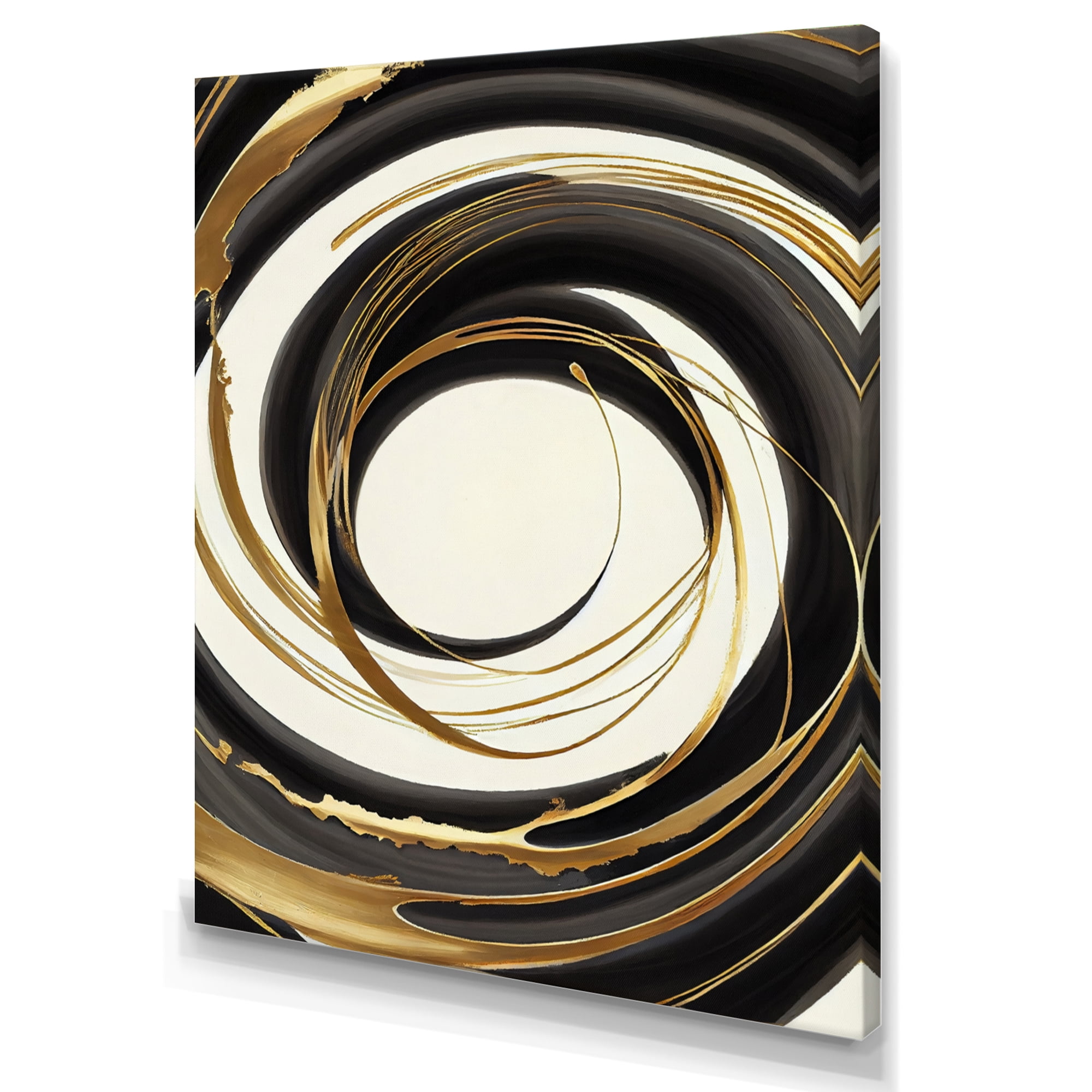 Designart Gold Glamour Circle IV Canvas Wall Art