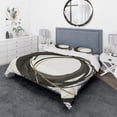 thumbnail image 1 of Designart 'Gold Glamour Circle IV' Geometric Duvet Cover Set, 1 of 4