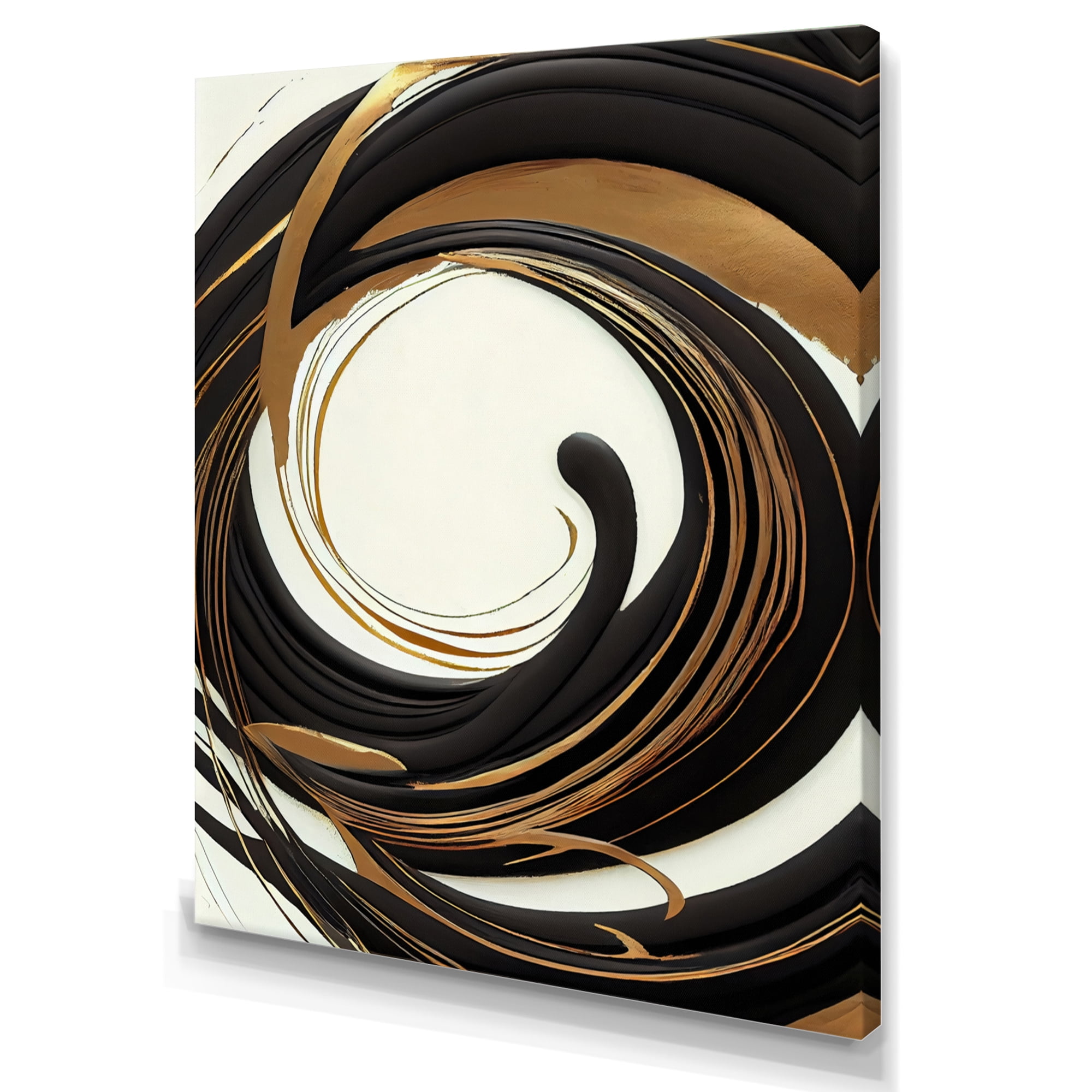 Designart Gold Glamour Circle V Canvas Wall Art
