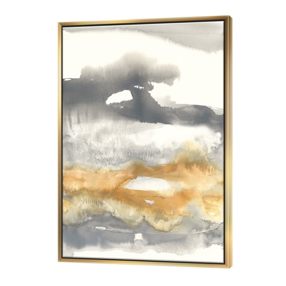 Designart ' Gold Glamour Direction I ' Modern & Contemporary Framed Canvas
