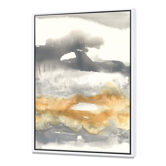 Designart ' Gold Glamour Direction I ' Modern & Contemporary Framed Canvas