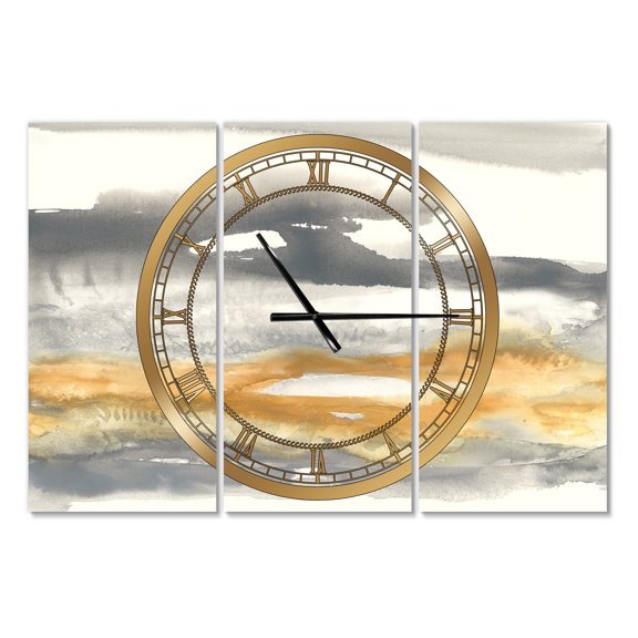 Designart 'Gold Glamour Direction I' Modern Wall Clock