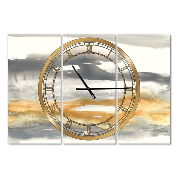 Designart 'Gold Glamour Direction I' Modern Wall Clock